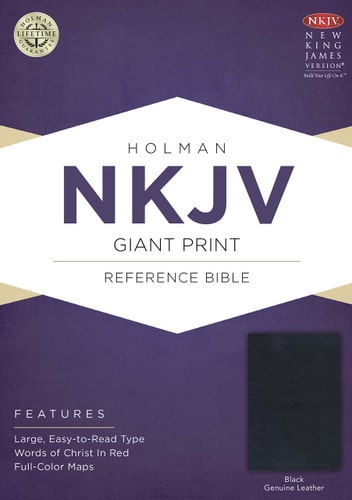 NKJV Giant Print Reference Bible, Black Genuine Leather