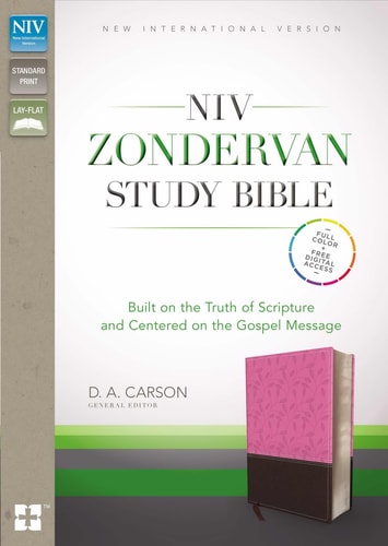 NIV Zondervan Study Bible, Leathersoft, Pink/Brown: Built on the Truth of Scripture and Centered on the Gospel Message