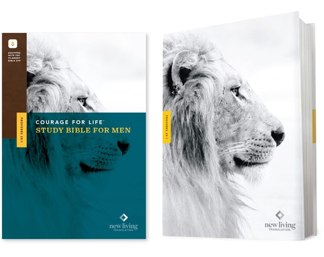 NLT Courage For Life Study Bible for Men (Hardcover, Filament Enabled)