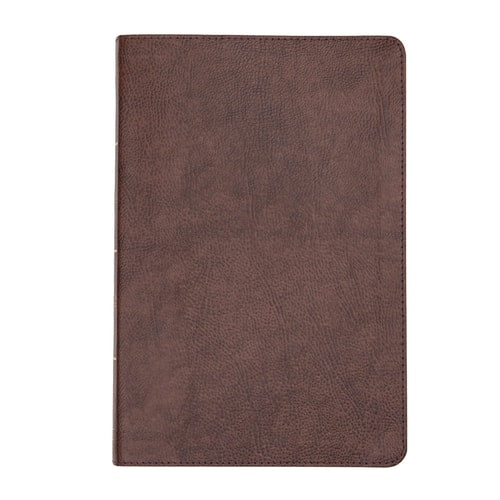 CSB Large Print Thinline Bible, Brown Bonded Leather, Red Letter, Presentation Page, Full-Color Maps, Easy-to-Read Bible Serif Type