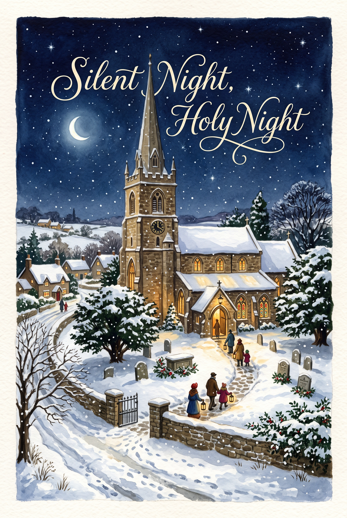 Christmas Card Collection Pack of 10: SILENT NIGHT